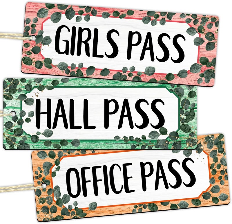 WorldBazaar Eucalyptus Magnetic Bathroom Passes for Classrooms 6PCS Classroom Hall Pass for Student Library Office Nurse Boy Girl Reusable Waterproof Classroom Elementary Middle School Supplies - Image 3